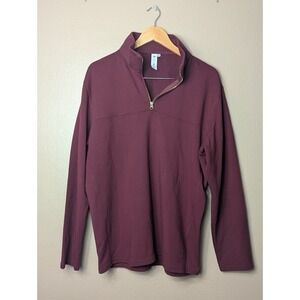 State & Liberty Men's XL Burgundy Quarter Zip Athletic Fit Stretch Peru